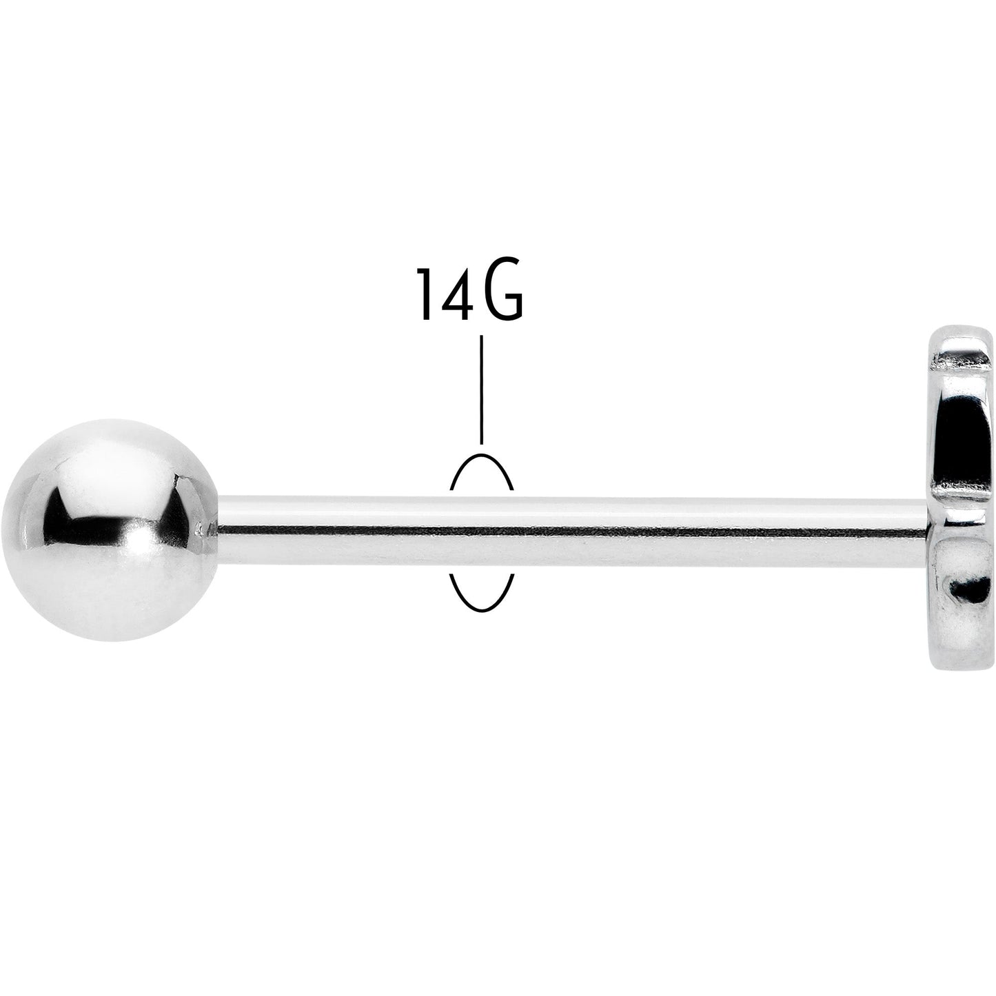 Clear CZ Gem Understated Hamsa Hand Barbell Tongue Ring