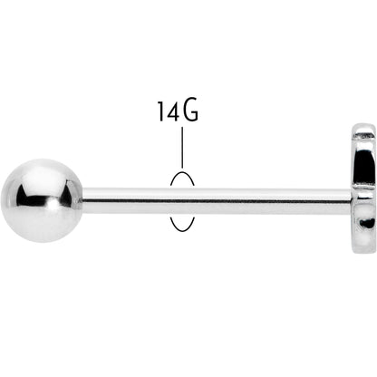 Clear CZ Gem Understated Hamsa Hand Barbell Tongue Ring