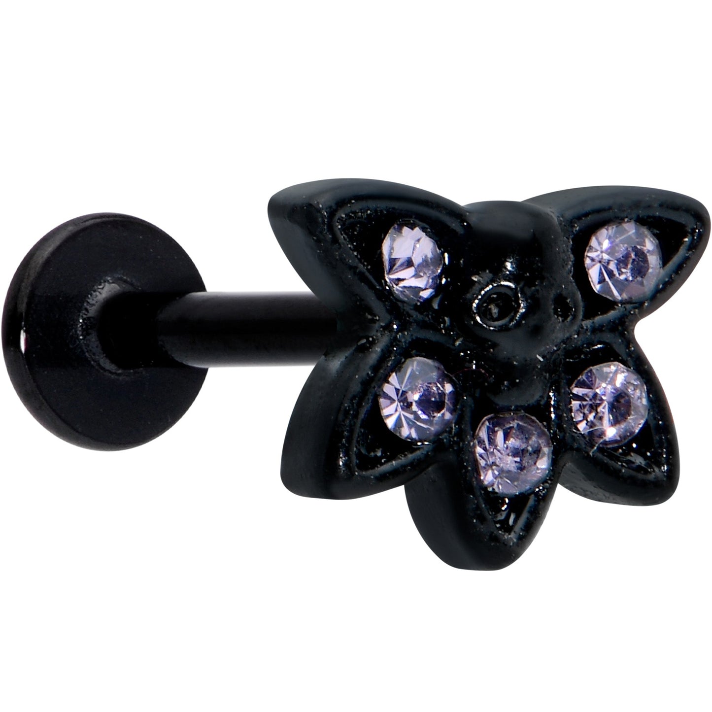 16G 5/16 Purple Gem Black Skull Blossom Labret Monroe Tragus