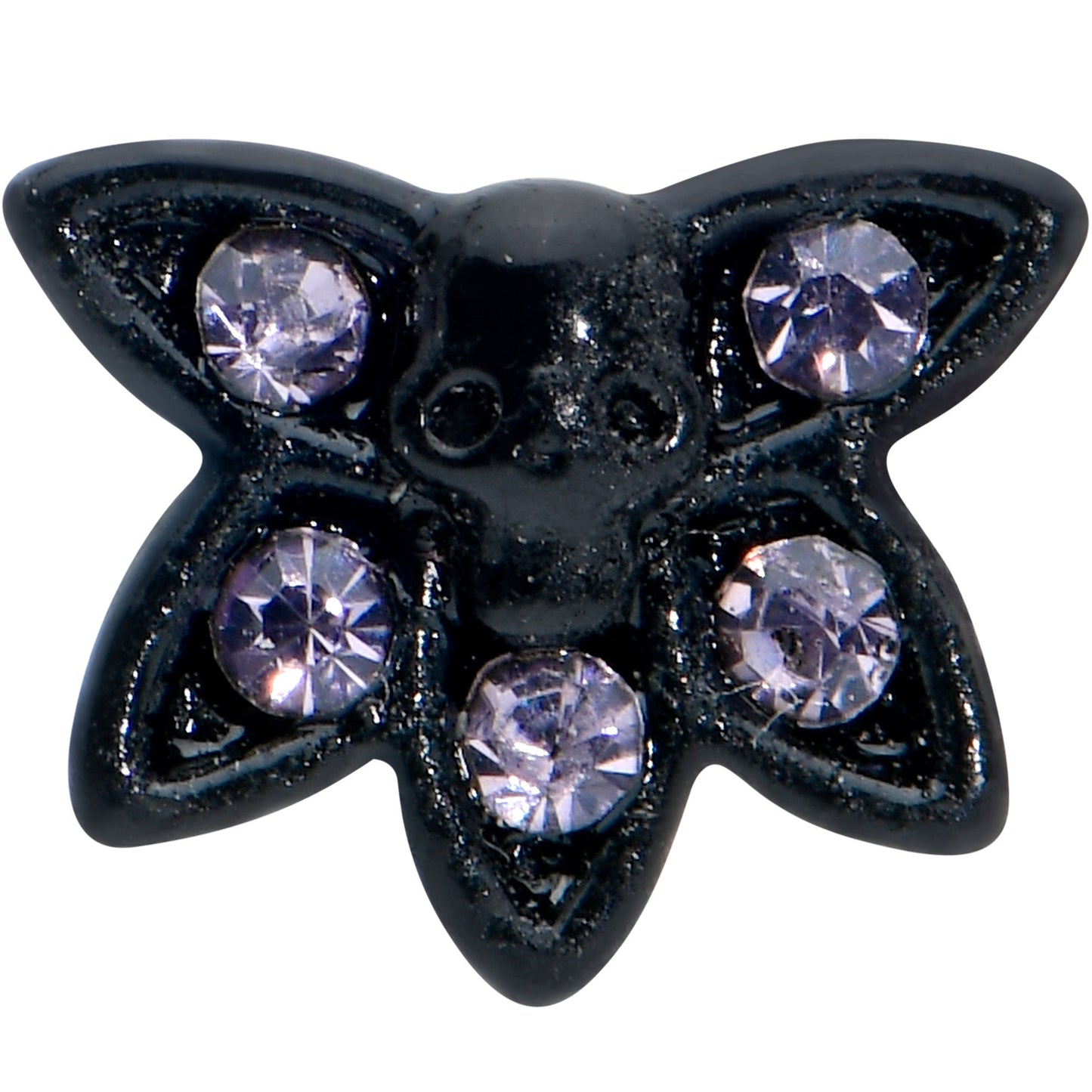 16G 5/16 Purple Gem Black Skull Blossom Labret Monroe Tragus