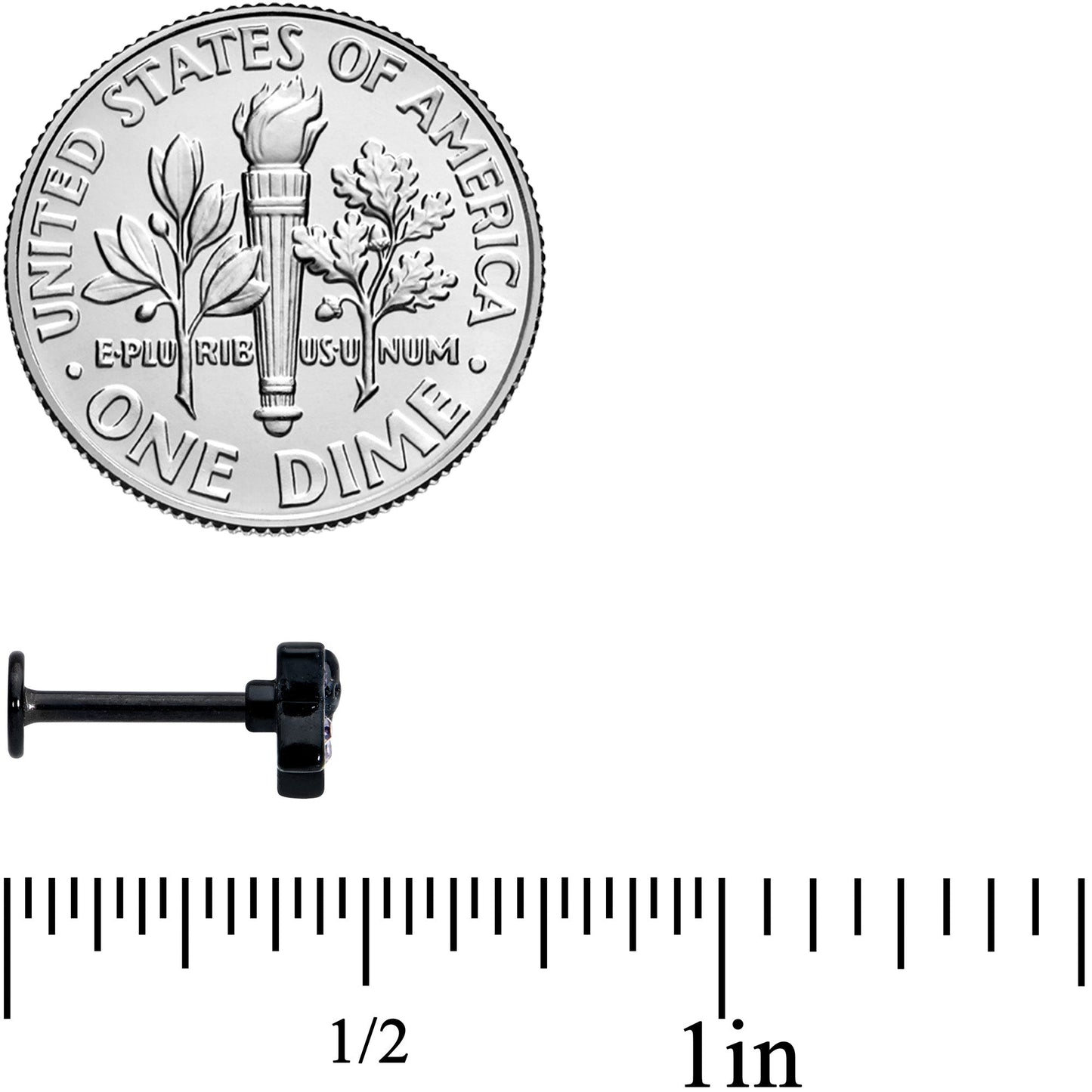 16G 5/16 Purple Gem Black Skull Blossom Labret Monroe Tragus