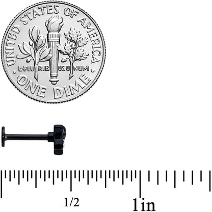 16G 5/16 Purple Gem Black Skull Blossom Labret Monroe Tragus