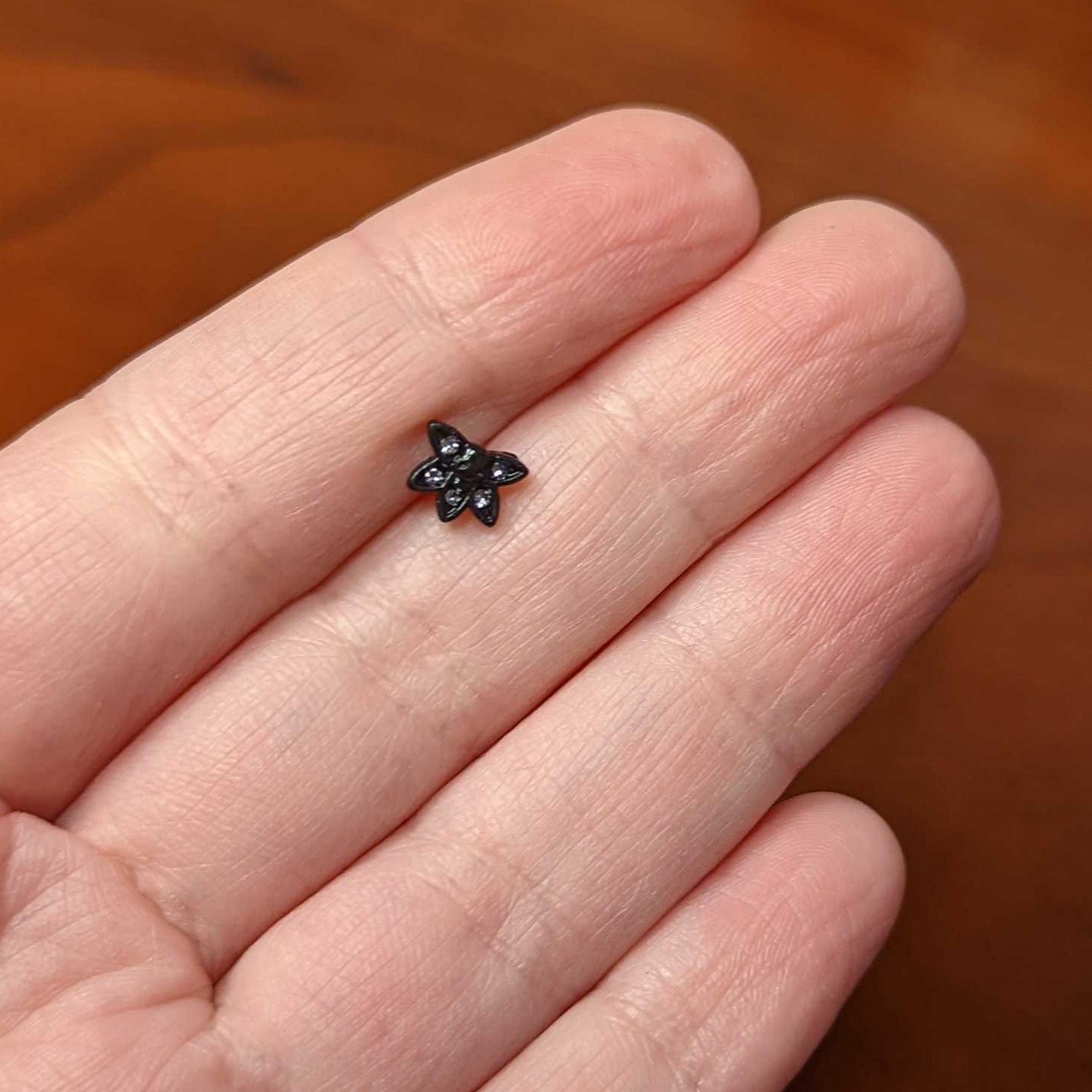 16G 5/16 Purple Gem Black Skull Blossom Labret Monroe Tragus