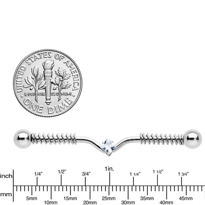 14G Clear Gem Vee Spring Coil Project Bar 38mm