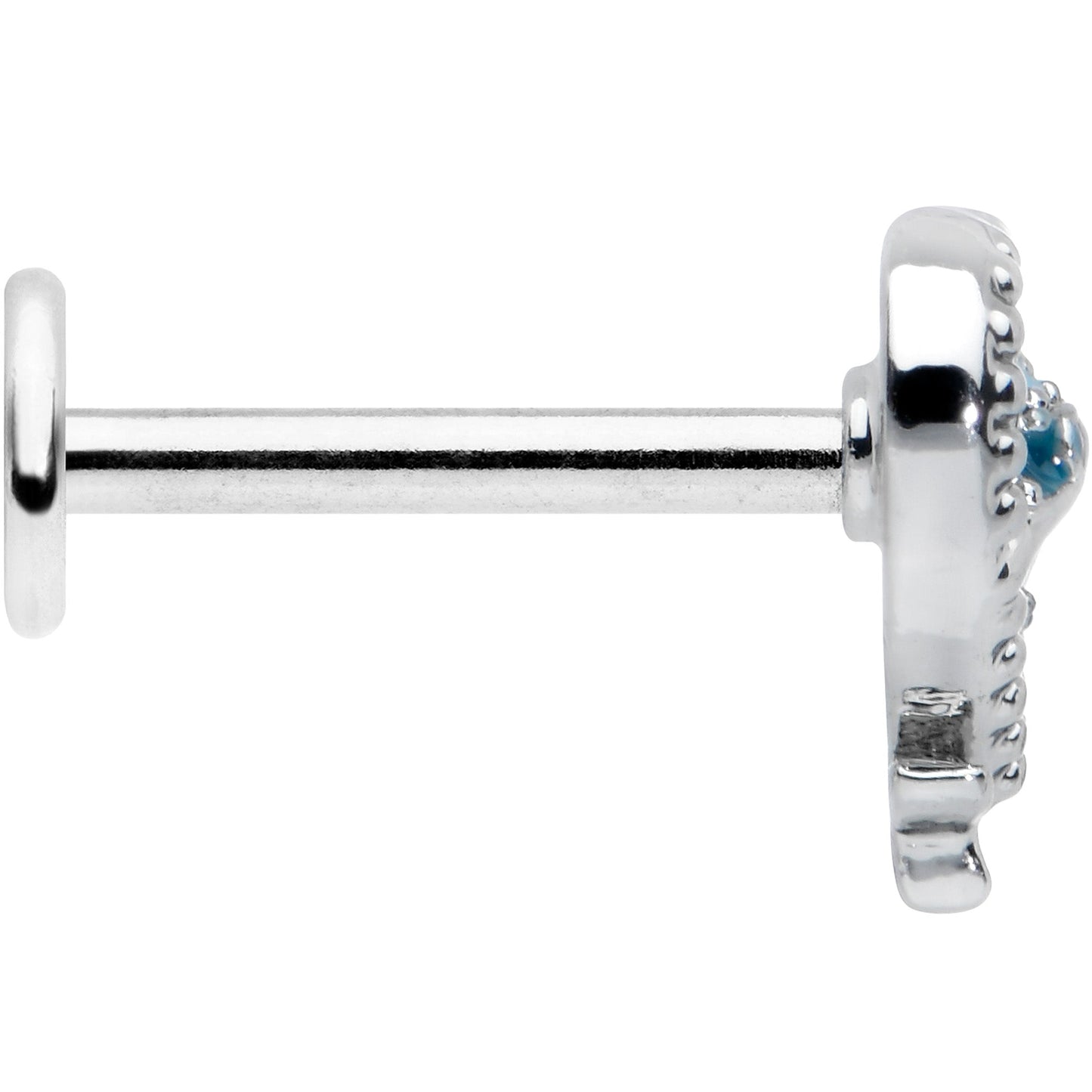 16G 5/16 Dolphin Blue Heart Valentines Day Labret Monroe Tragus