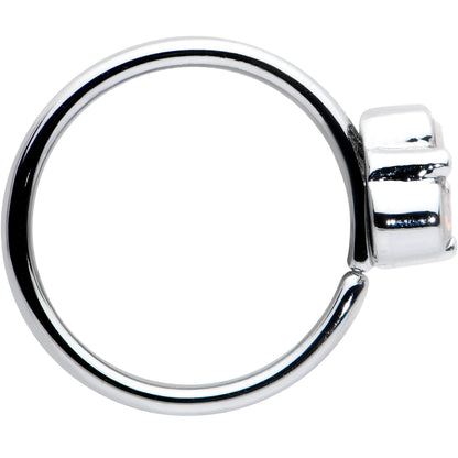 20G 5/16 White Faux Opal Trio Triangle Nose Hoop