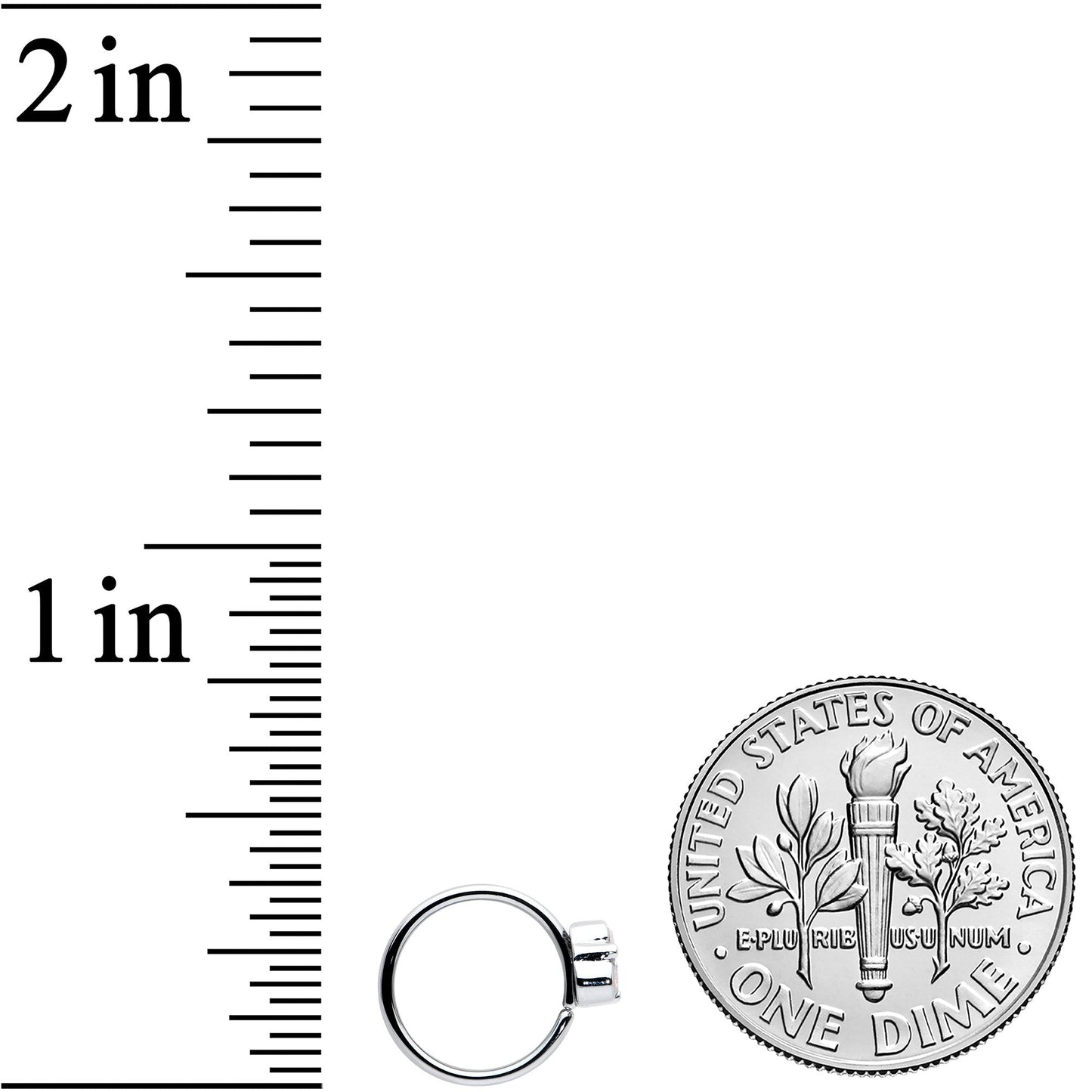 20G 5/16 White Faux Opal Trio Triangle Nose Hoop