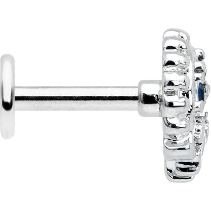 16G 1/4 Blue Clear Gem Abstract Arch Labret