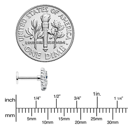 16G 1/4 Blue Clear Gem Abstract Arch Labret