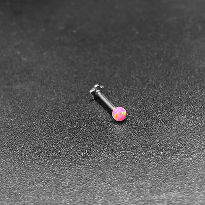 16G 5/16 Pink Synthetic Opal Titanium Threadless Flower Labret