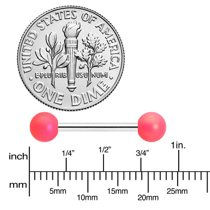 14G 9/16 Matte Pink Aurora Barbell Nipple Ring Set