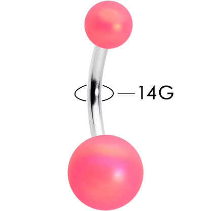 Matte Pink Aurora Ends Belly Ring