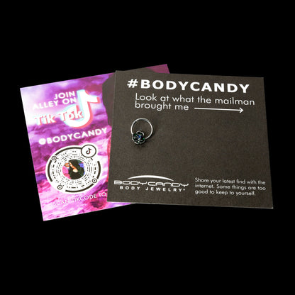 16G 3/8 Spring Flower Green Blue Hinged Segment Ring