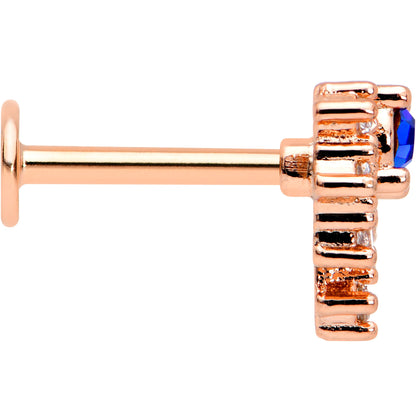 16G 5/16 Blue Gem Rosy Tone Glamour Flare Labret Monroe Tragus