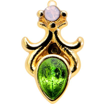 16G 5/16 Green Gem Gold Tone Shades of Spring Labret Monroe Tragus