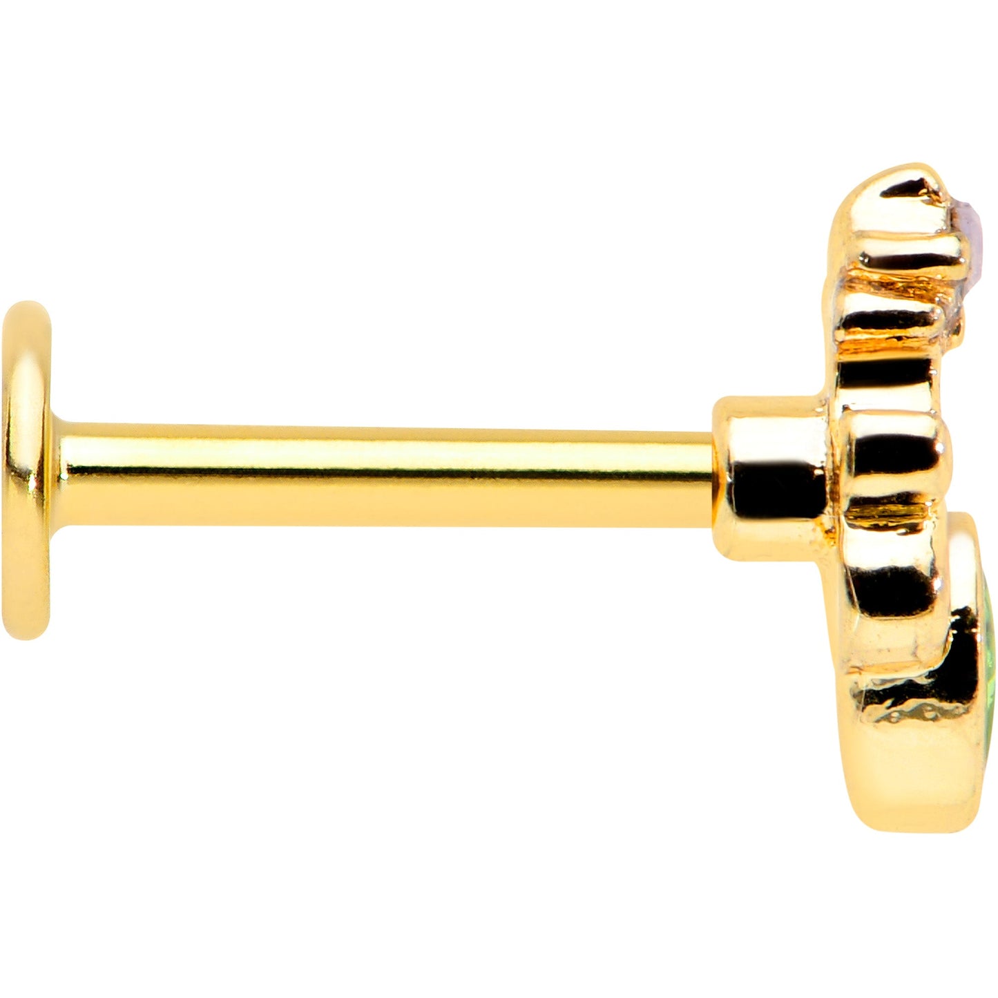 16G 5/16 Green Gem Gold Tone Shades of Spring Labret Monroe Tragus