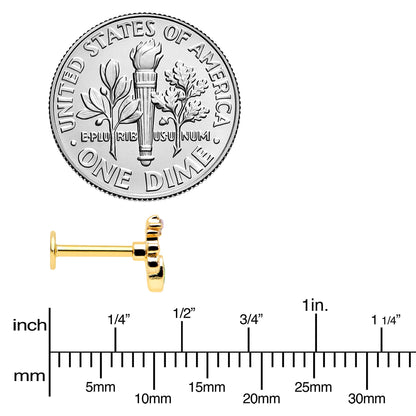 16G 5/16 Green Gem Gold Tone Shades of Spring Labret Monroe Tragus