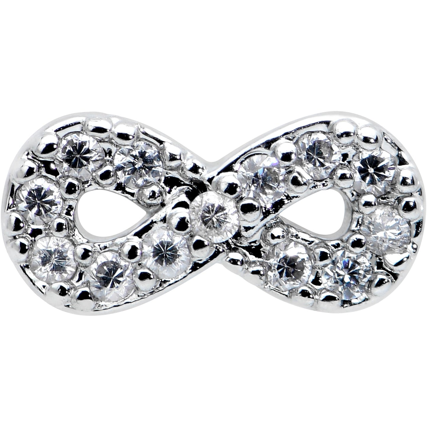 16G 5/16 Clear CZ Gem Internal Thread Infinity Sign Labret Tragus