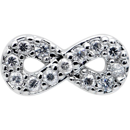 16G 5/16 Clear CZ Gem Internal Thread Infinity Sign Labret Tragus