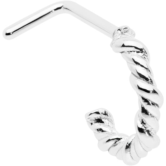 20G 1/4 Wicked Wire Faux Hoop L Shape Nose Ring