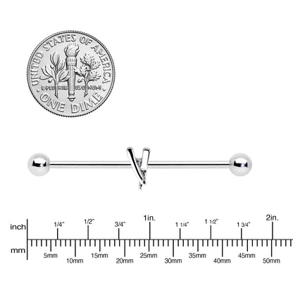 14G Straight Razor Industrial Barbell 38mm