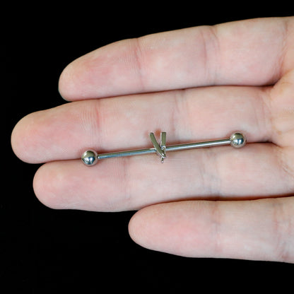 14G Straight Razor Industrial Barbell 38mm
