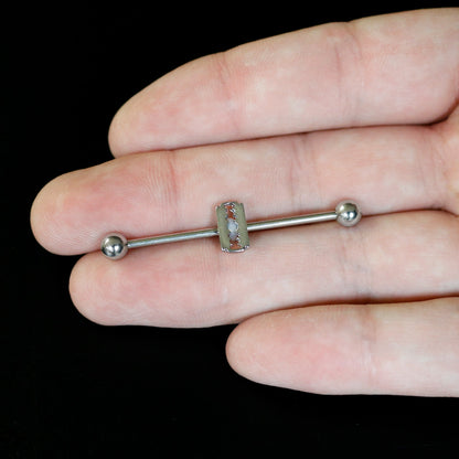 14G Razor Blade Industrial Barbell 38mm