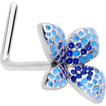 20G 7mm Glamour Butterfly L Shape Nose Ring