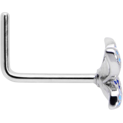 20G 7mm Glamour Butterfly L Shape Nose Ring