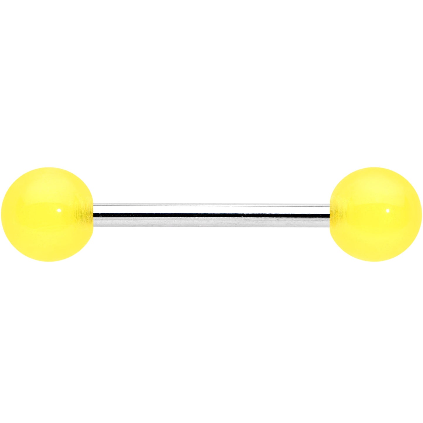 Bright Sunny Yellow Ends Barbell Tongue Ring