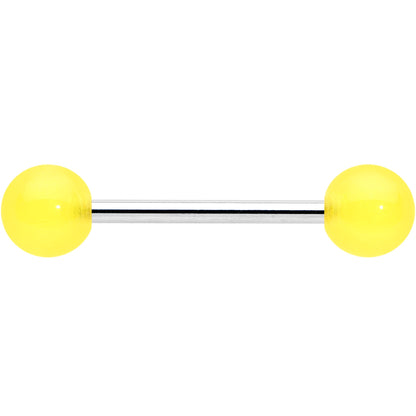 Bright Sunny Yellow Ends Barbell Tongue Ring