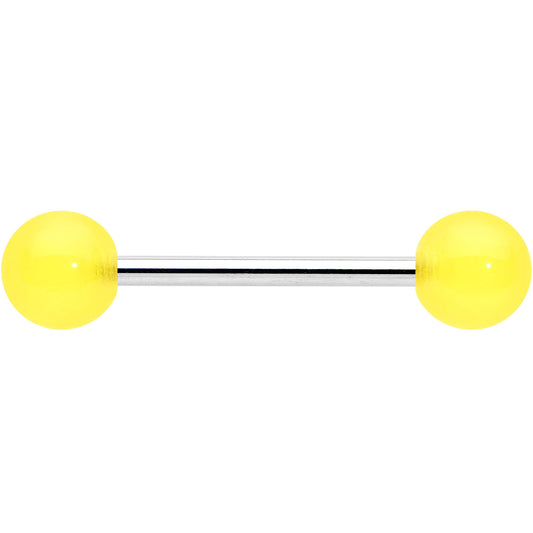 Bright Sunny Yellow Ends Barbell Tongue Ring