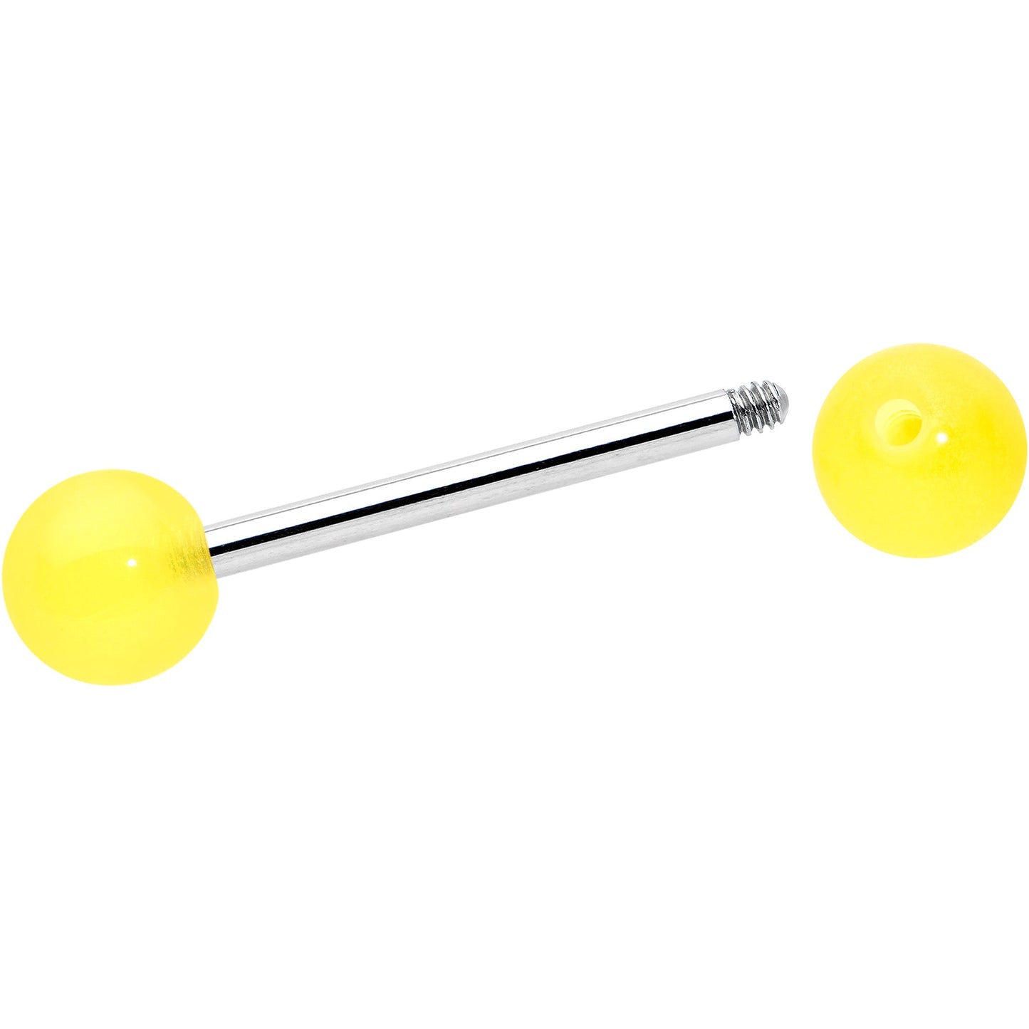 Bright Sunny Yellow Ends Barbell Tongue Ring