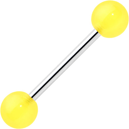 Bright Sunny Yellow Ends Barbell Tongue Ring
