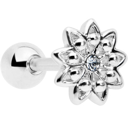 16G 1/4 Clear Gem Starry Flower Cartilage Tragus Earring