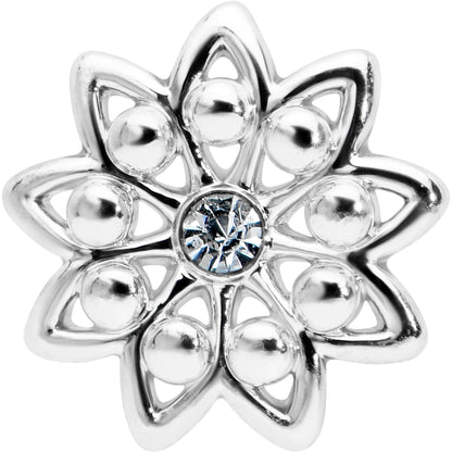 16G 1/4 Clear Gem Starry Flower Cartilage Tragus Earring