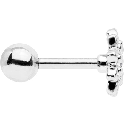 16G 1/4 Clear Gem Starry Flower Cartilage Tragus Earring