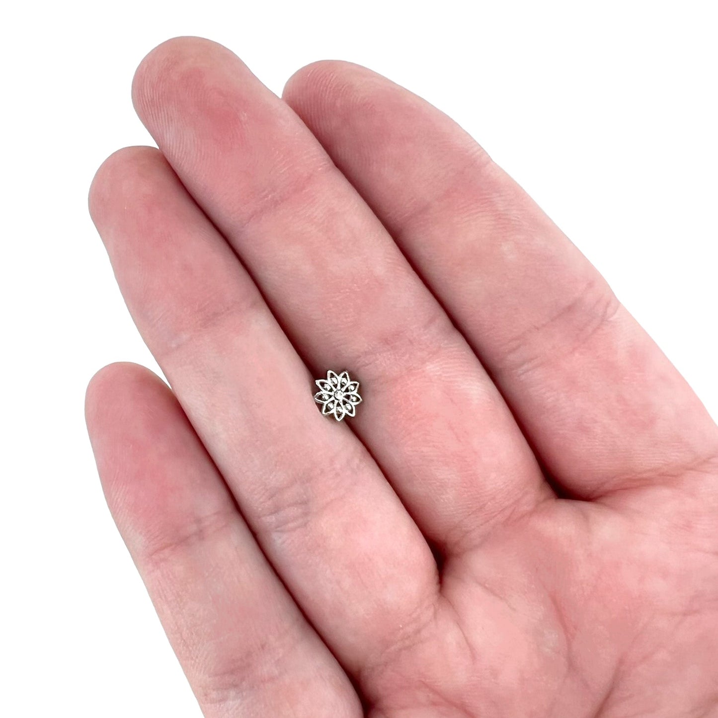 16G 1/4 Clear Gem Starry Flower Cartilage Tragus Earring