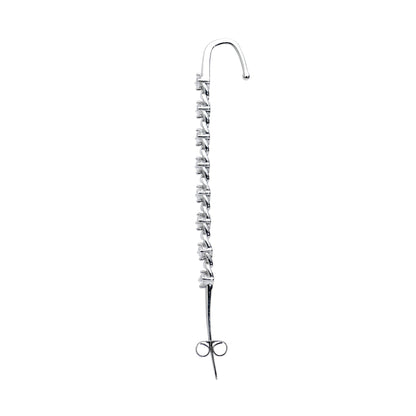Clear CZ Gem Links Ear Cuff Bar Earring