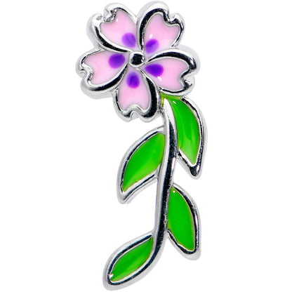 16G 1/4 Pink Purple Long Flower Cartilage Tragus Earring