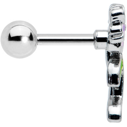 16G 1/4 Pink Purple Long Flower Cartilage Tragus Earring