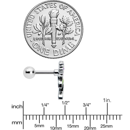 16G 1/4 Pink Purple Long Flower Cartilage Tragus Earring