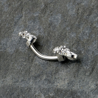 Clear Gem Bees Beautiful Insect Double Mount Belly Ring