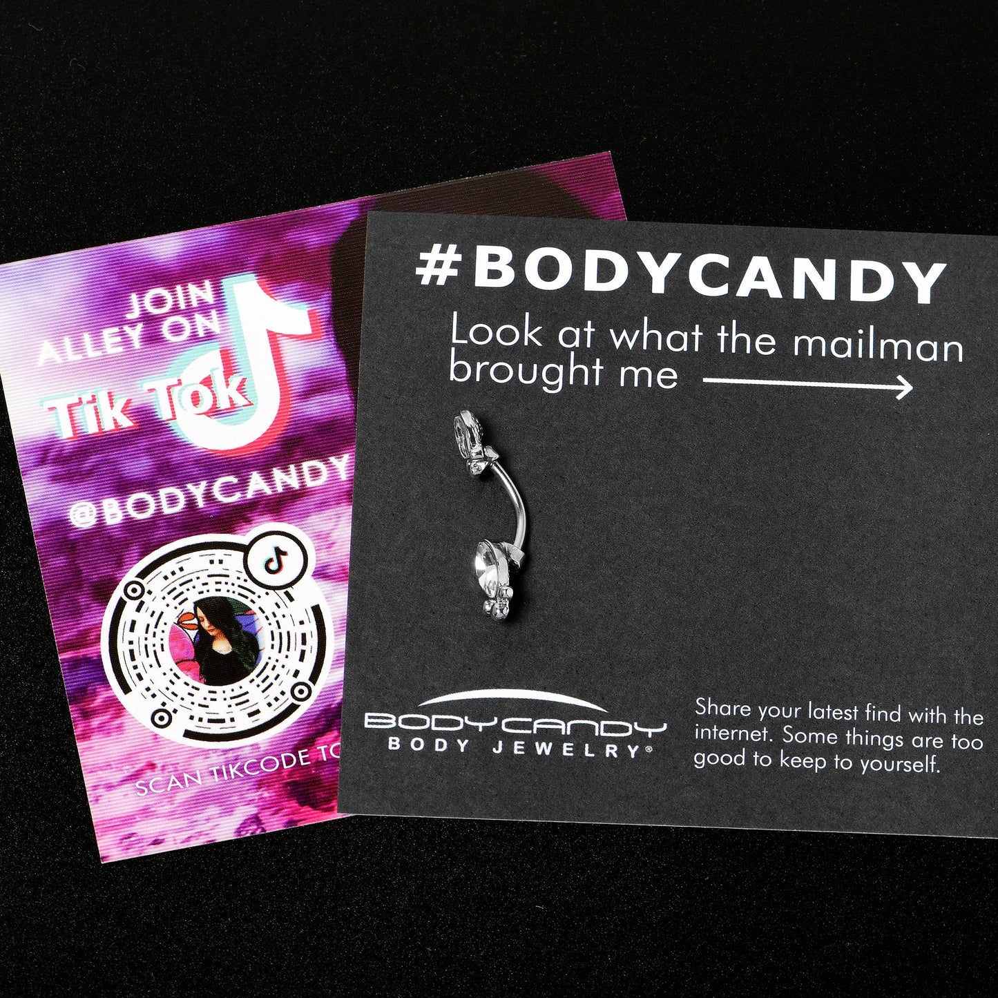 Clear Gem Art Deco Ovals Double Mount Belly Ring