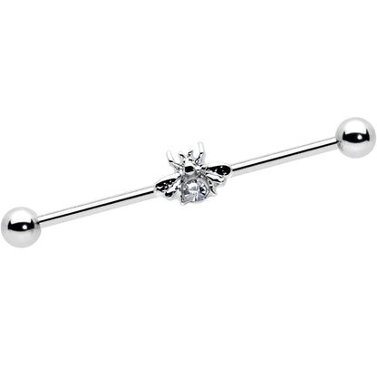 14G Clear Gem Bee Beautiful Insect Industrial Barbell 38mm