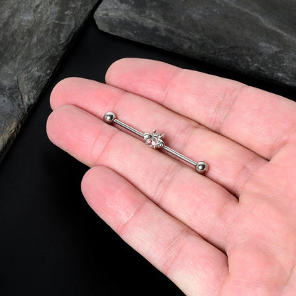 14G Pink Gem Bee Beautiful Insect Industrial Barbell 38mm