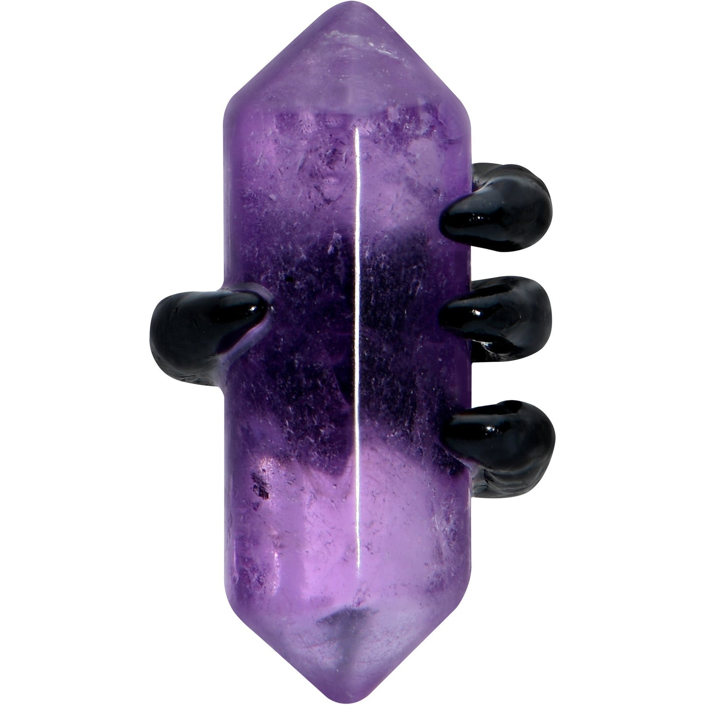 16G 1/4 Purple Amethyst Black Claw Obelisk Cartilage Earring