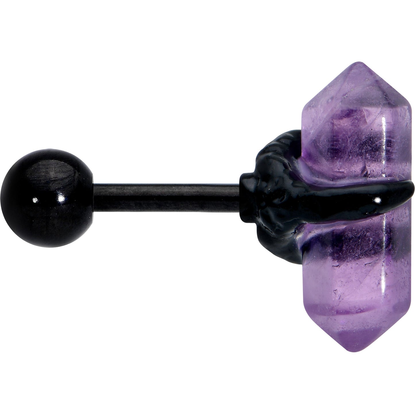16G 1/4 Purple Amethyst Black Claw Obelisk Cartilage Earring