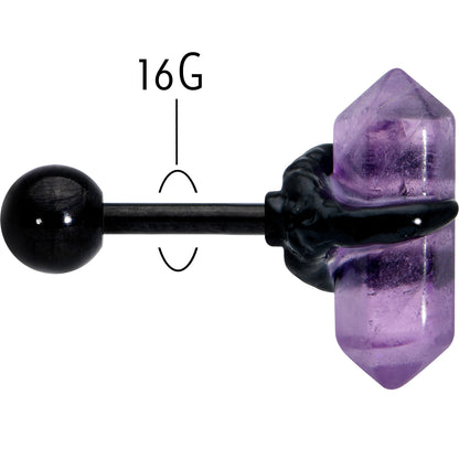 16G 1/4 Purple Amethyst Black Claw Obelisk Cartilage Earring