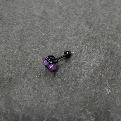16G 1/4 Purple Amethyst Black Claw Obelisk Cartilage Earring